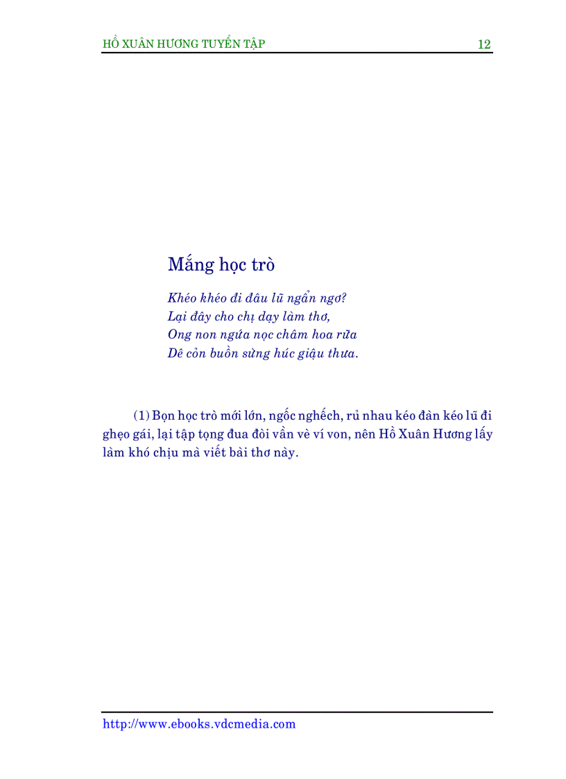 image for page Tuyển Tập Hồ Xuân Hương 1