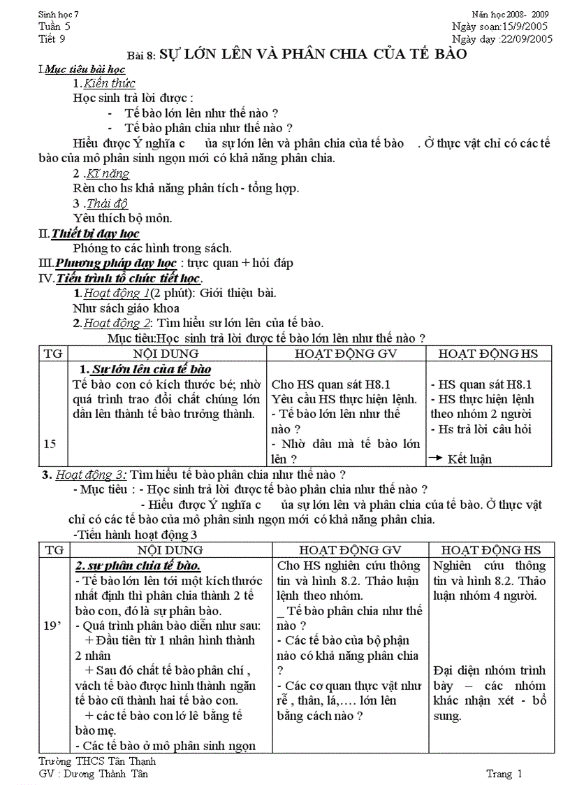 image for page Bài 8 đến bài 14 giáo án 4 cột