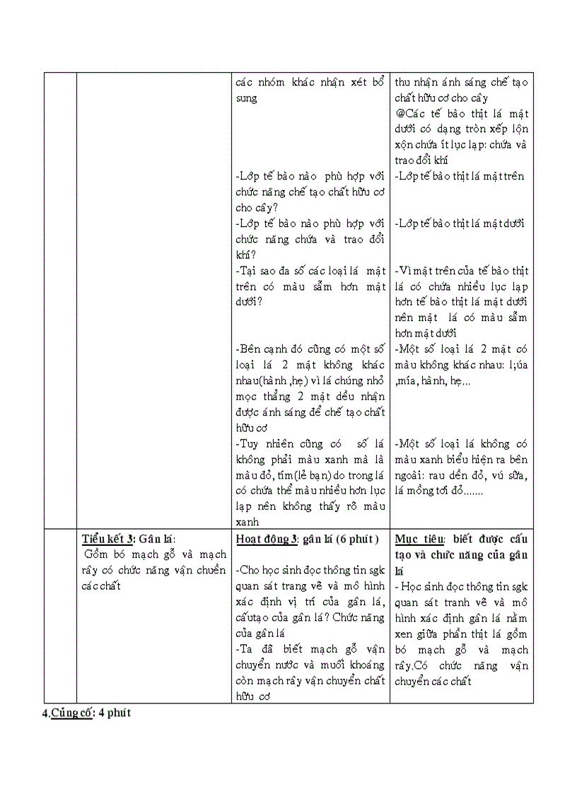 image for page Bài 20 Cấu tạo trong của phiến lá 1