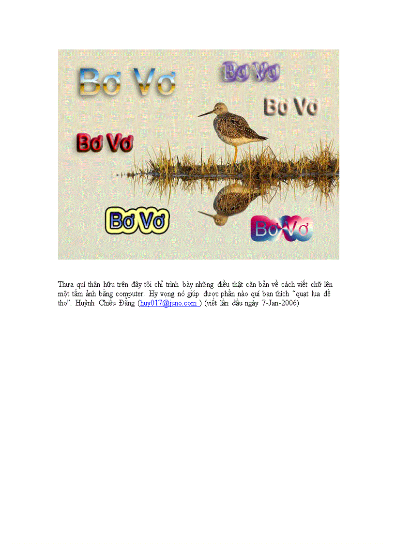 image for page Cách viết chữ lên hình