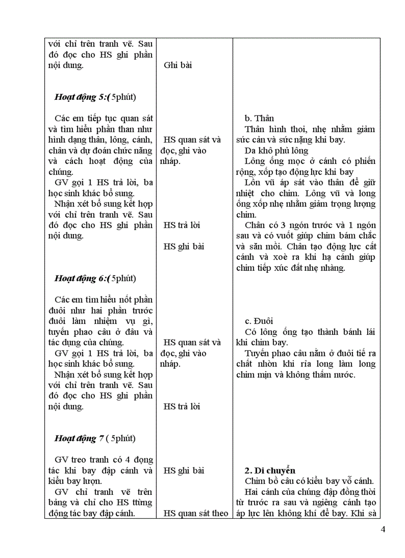 image for page Cấu tạo ngoài của chim bồ câu
