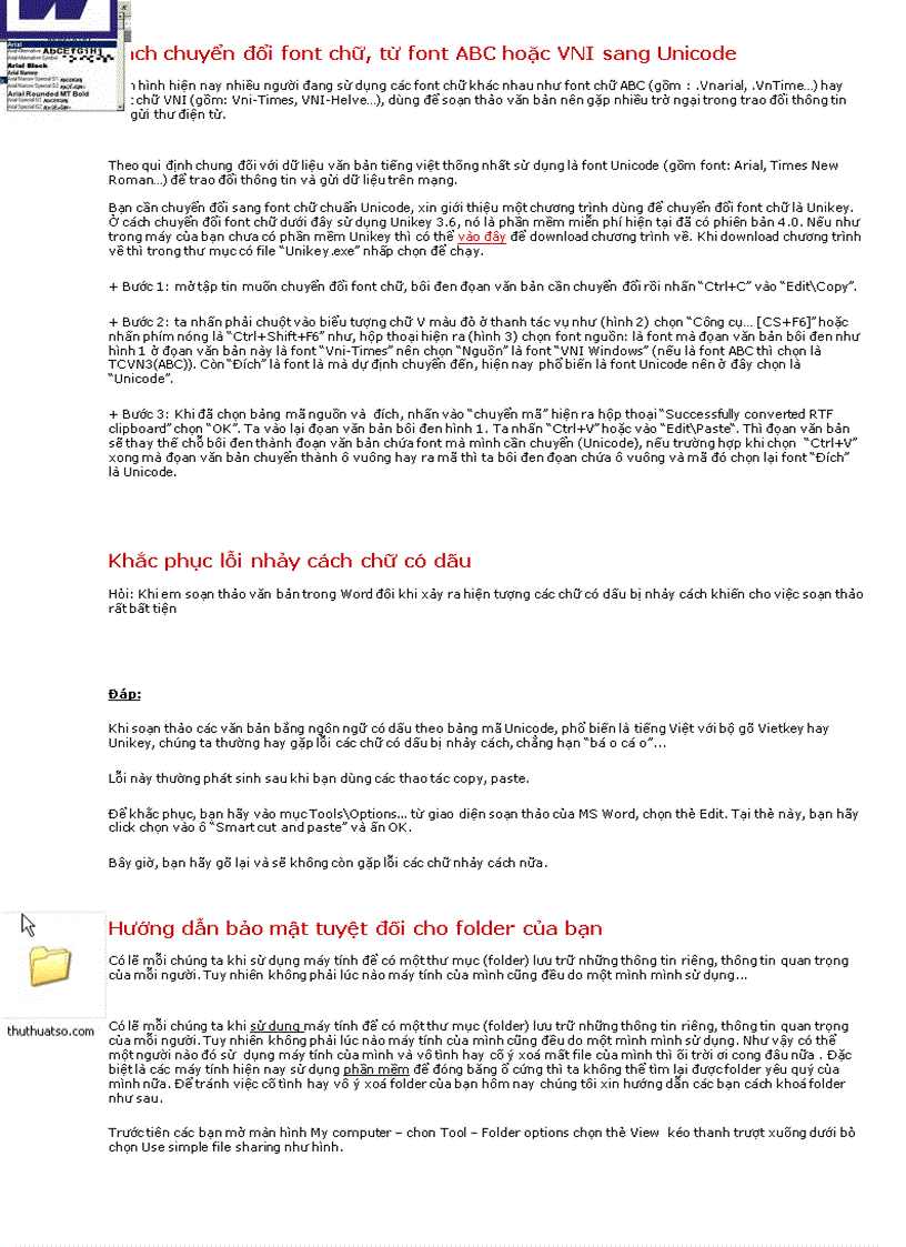 image for page Chuyển đổi phông chữ