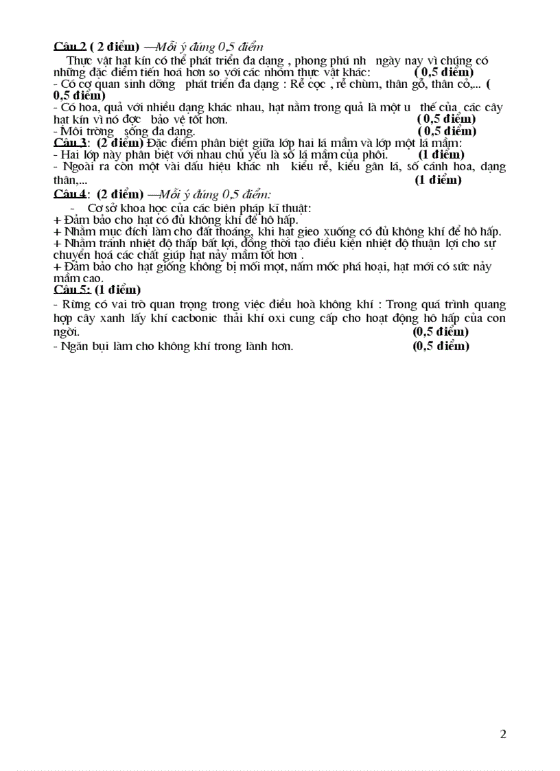 image for page Đề đáp án KT HK II Sinh 6