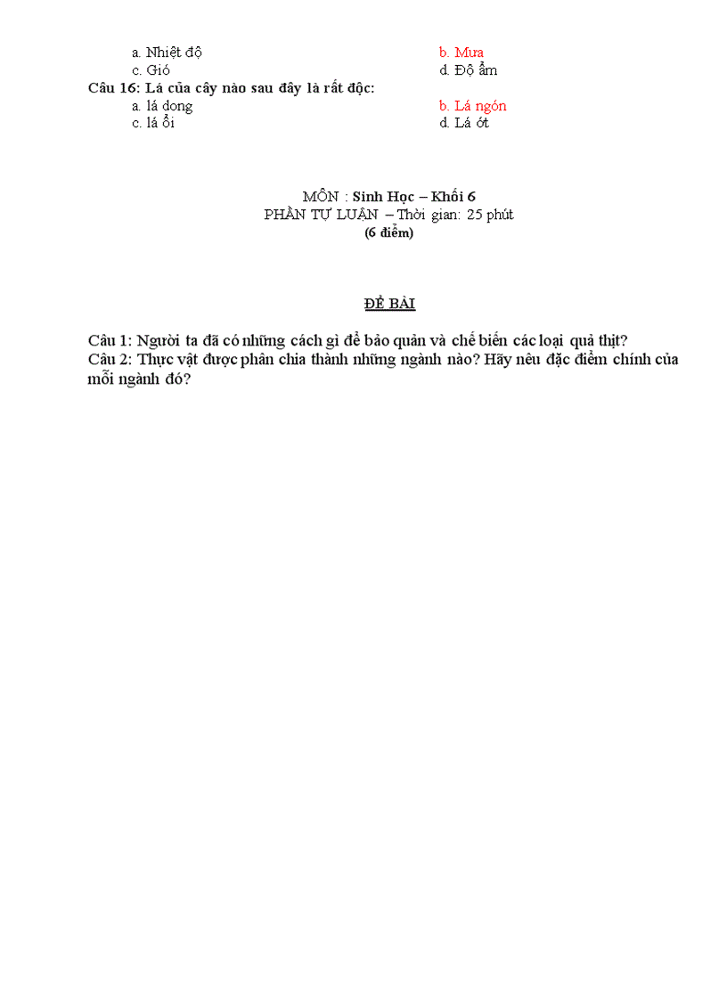 image for page Đề KTHK II sinh 6 nvhi