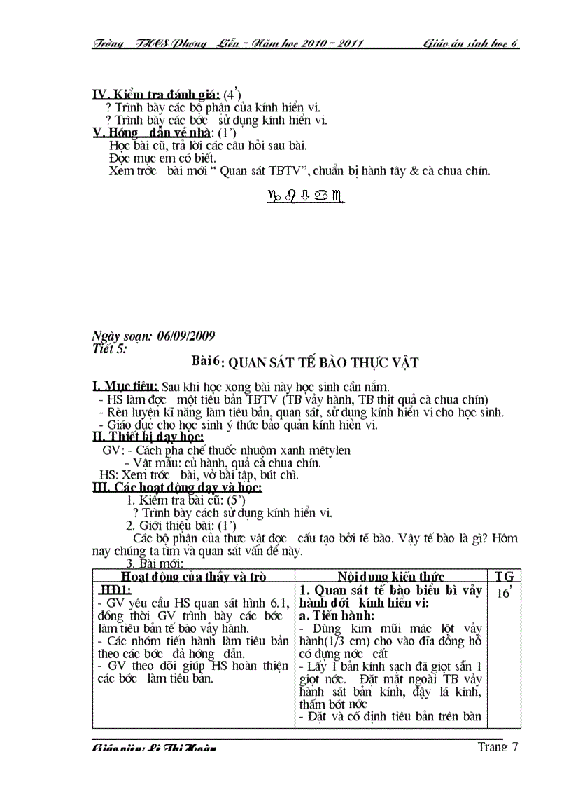 image for page GA Sinh 6 HKI 3 cột