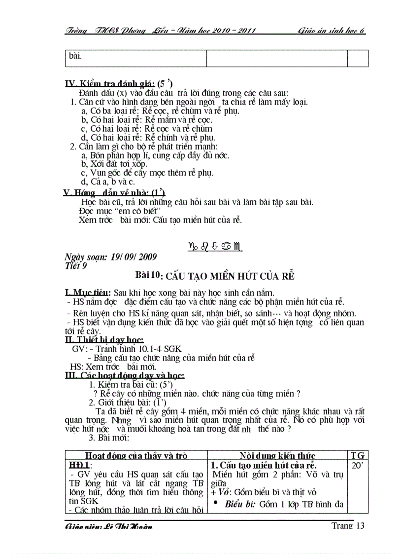 image for page GA Sinh 6 HKI 3 cột