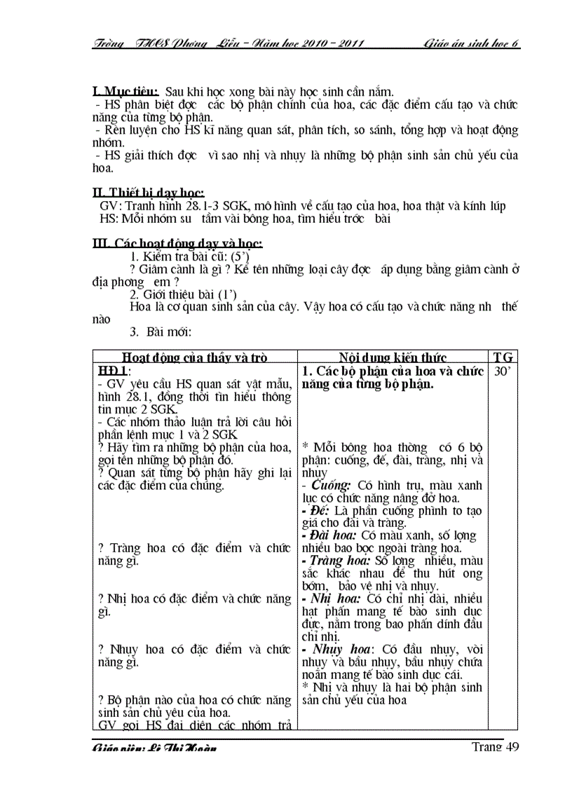 image for page GA Sinh 6 HKI 3 cột