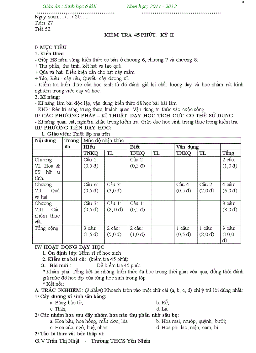 image for page G A sinh 6 k2 theo PPCT nam 2011 2012