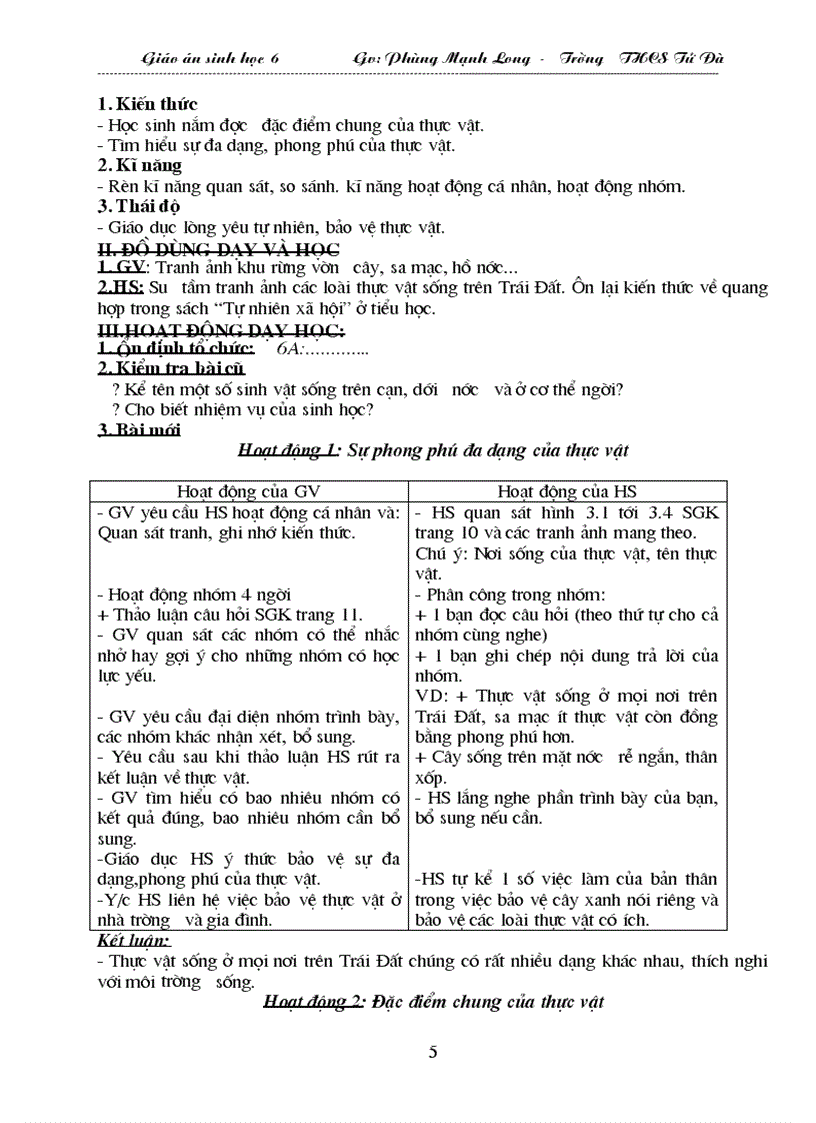 image for page Ga Sinh học 6 Soạn theo TKBG