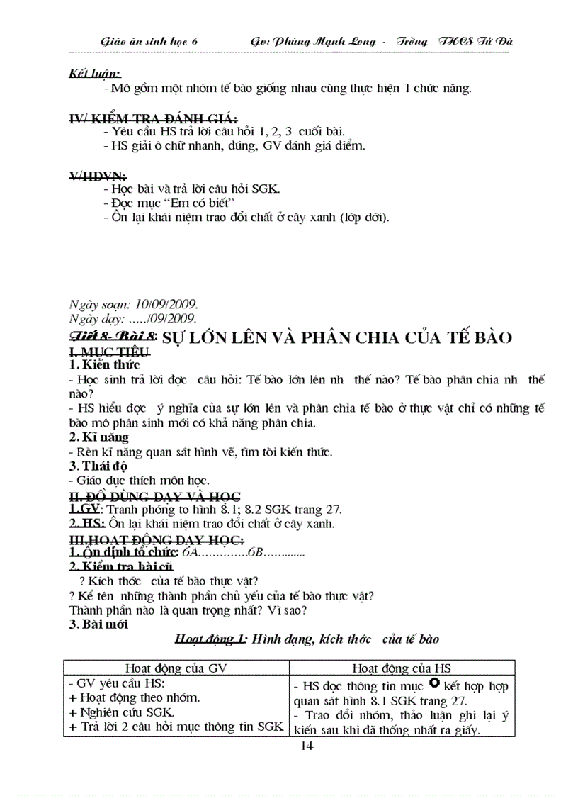 image for page Ga Sinh học 6 Soạn theo TKBG