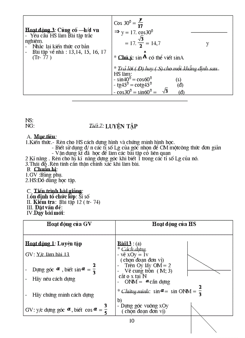 image for page Giáo án hình học 9