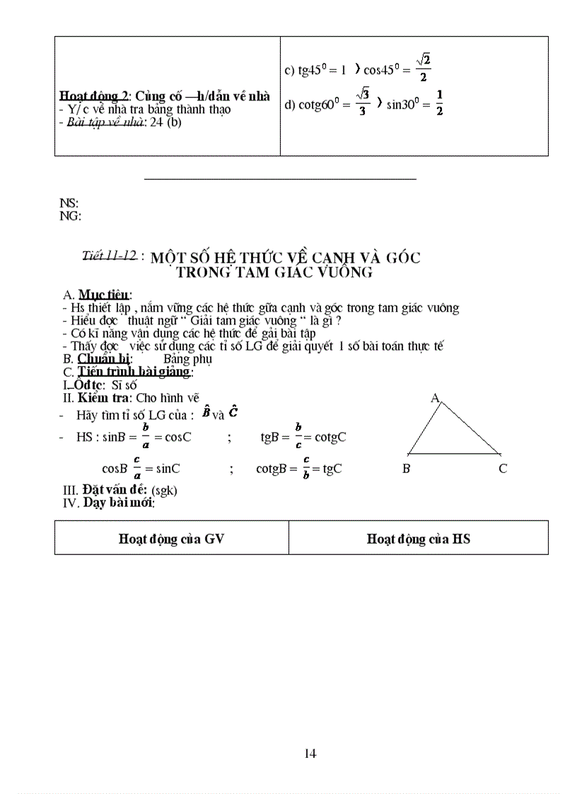 image for page Giáo án hình học 9