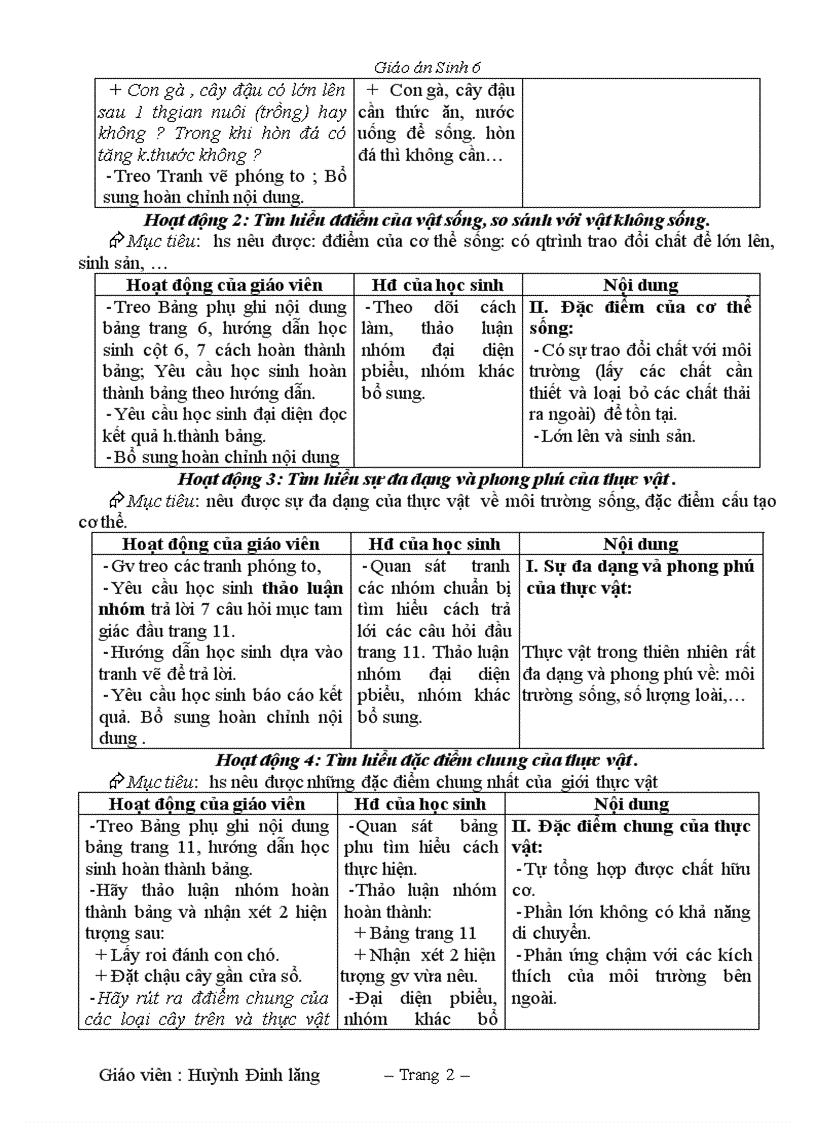 image for page Giáo án Sinh 6 3 cột