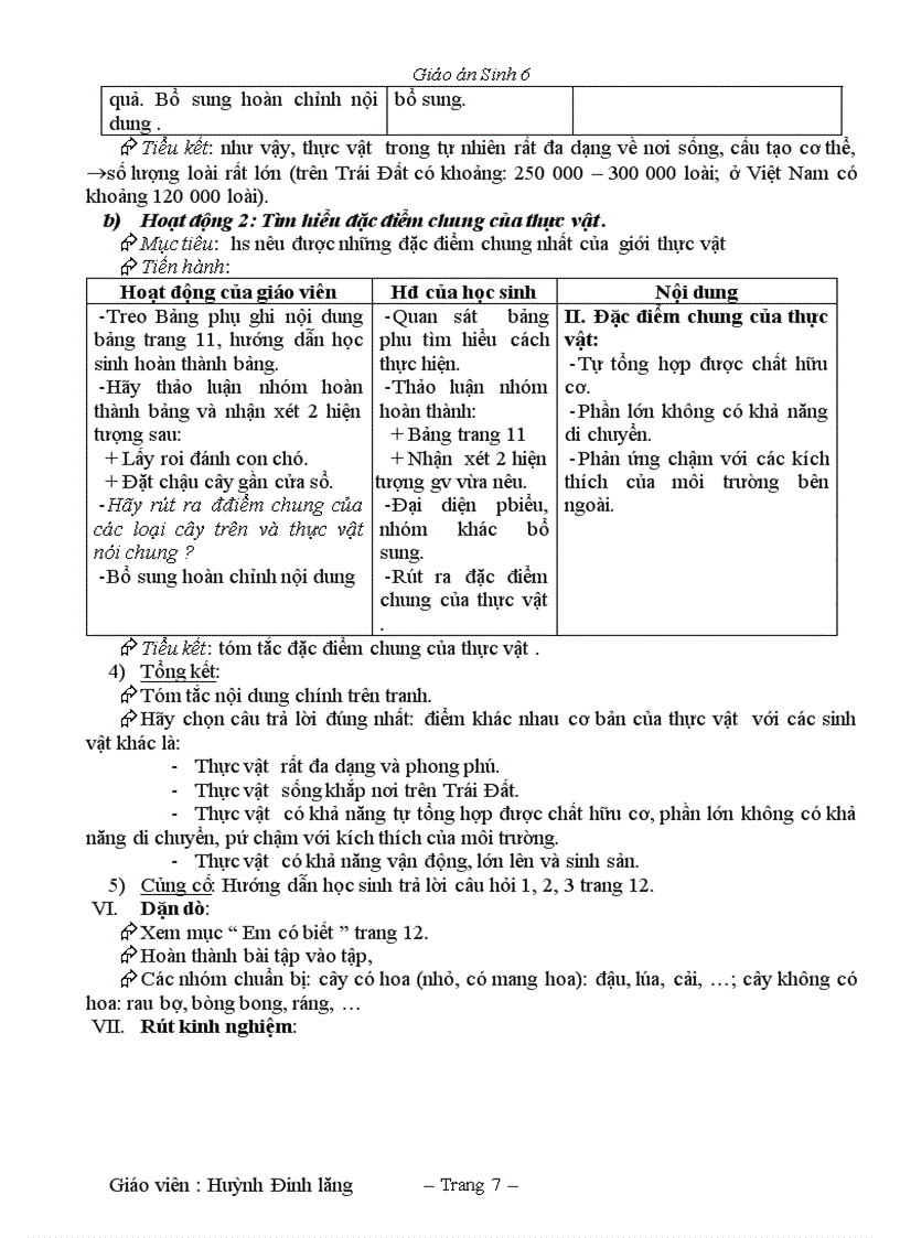 image for page Giáo án Sinh 6 3 cột