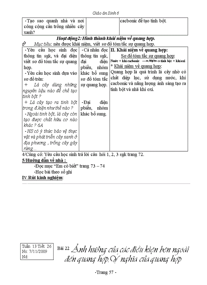 image for page Giáo án Sinh 6 3 cột