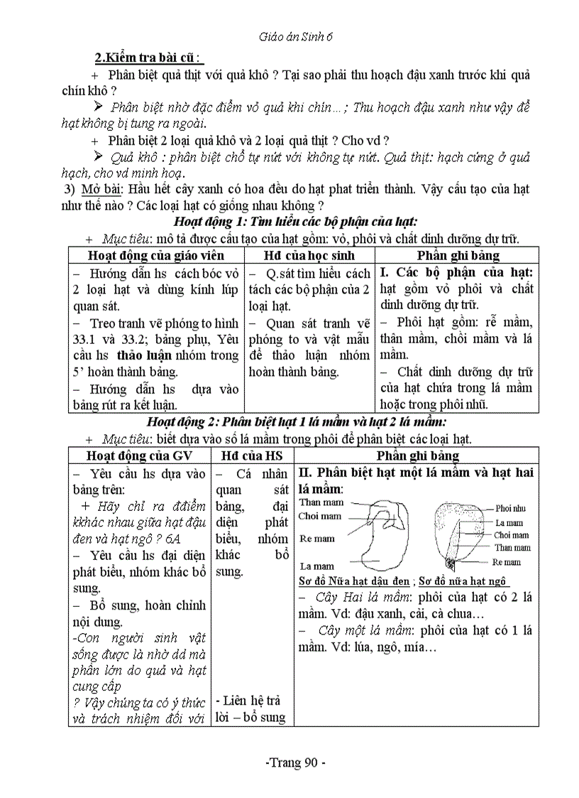 image for page Giáo án Sinh 6 3 cột