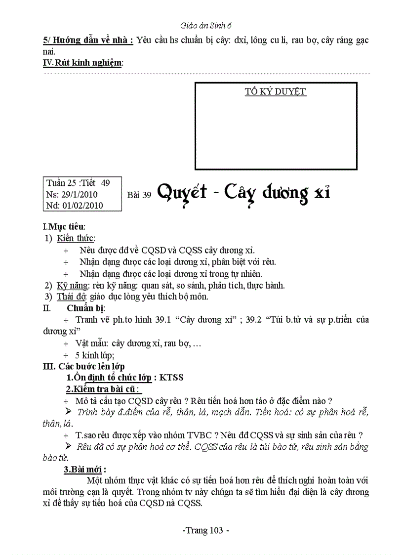 image for page Giáo án Sinh 6 3 cột