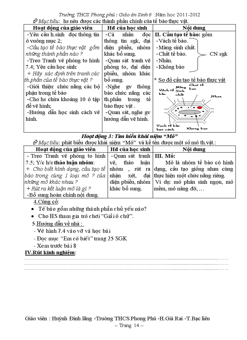 image for page Giáo án sinh 6 ba cột theo CKTKN