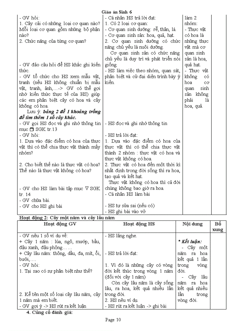 image for page Giao an Sinh 6 Chuan KT 3 cot