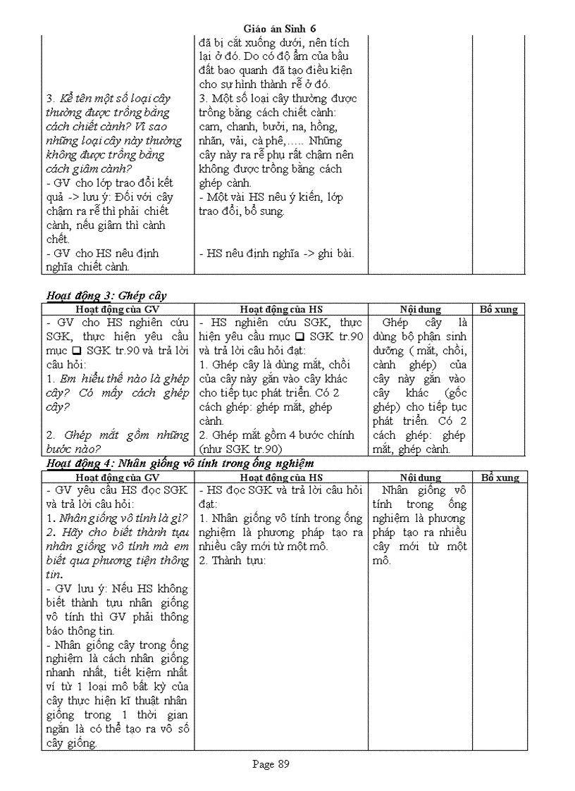 image for page Giao an Sinh 6 Chuan KT 3 cot