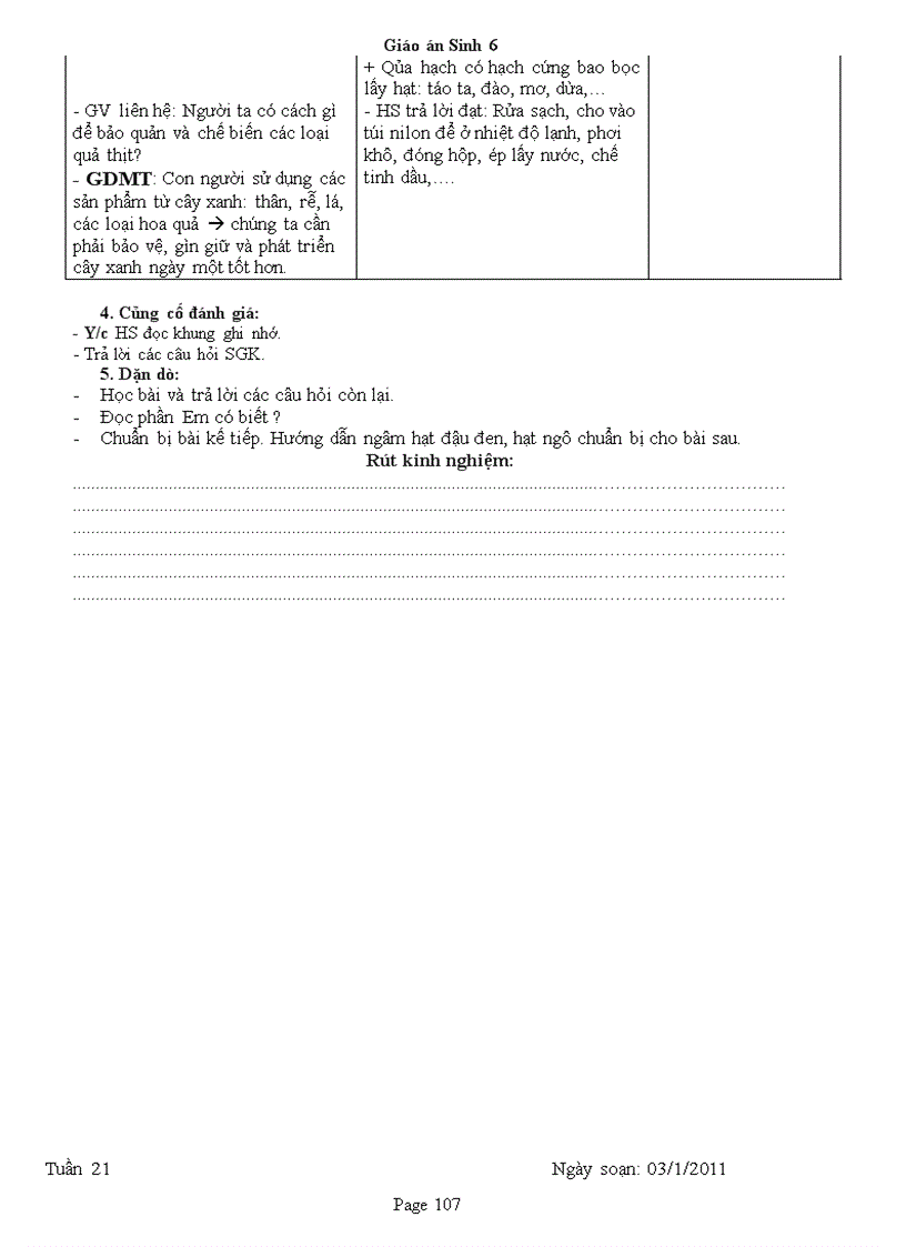 image for page Giao an Sinh 6 Chuan KT 3 cot