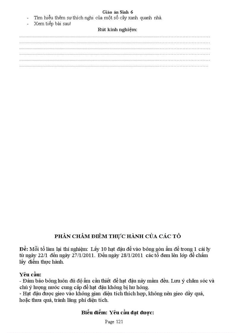 image for page Giao an Sinh 6 Chuan KT 3 cot