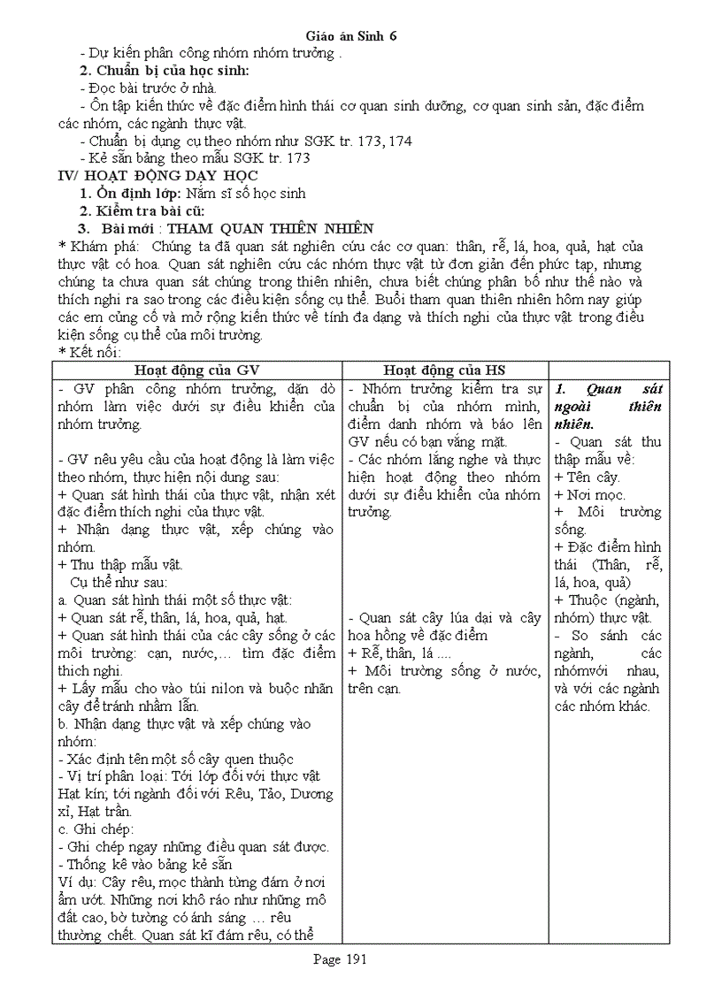 image for page Giao an Sinh 6 Chuan KT 3 cot