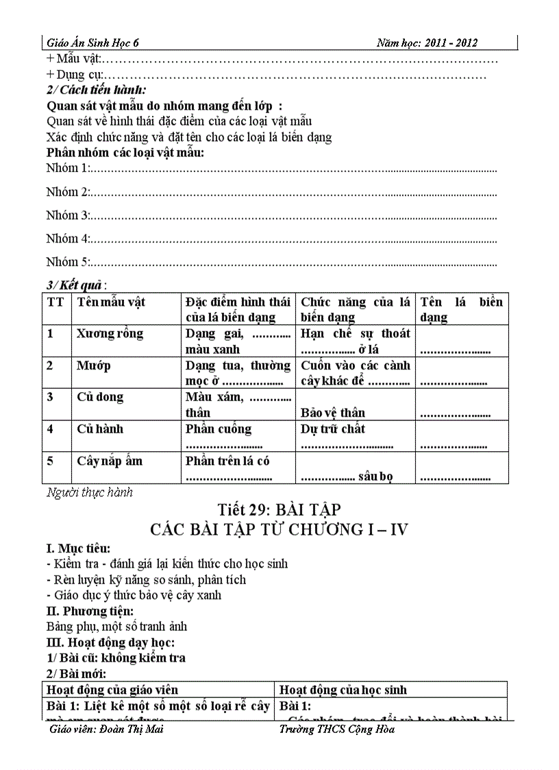 image for page Giáo án sinh 6 CKTKN chọn bộ 2011 2012