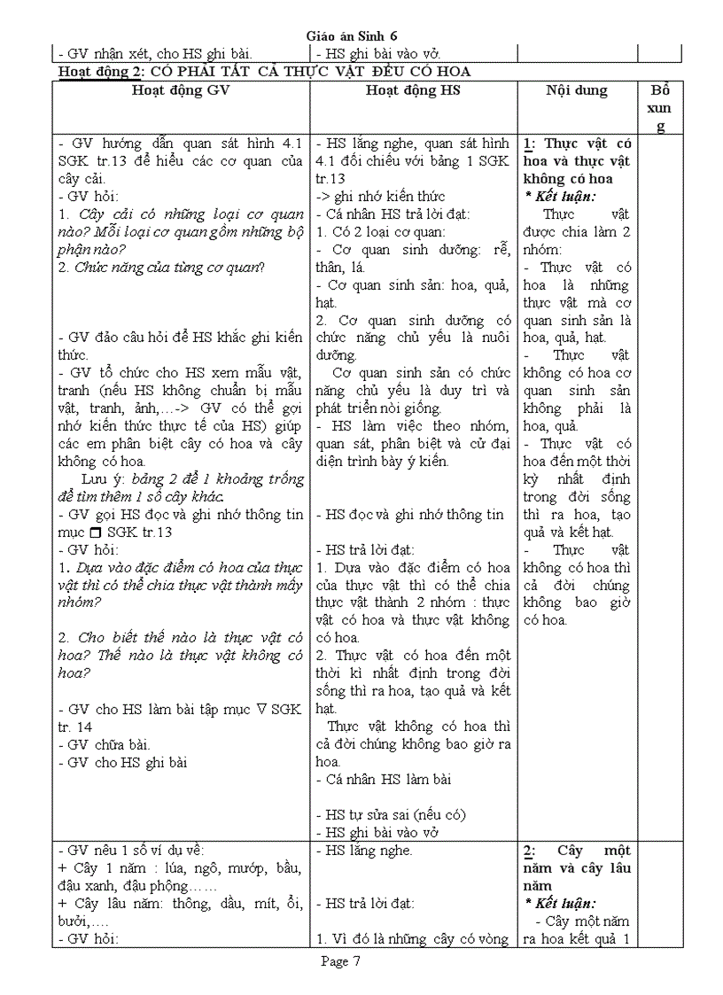 image for page Giáo án Sinh 6 CN 3 cột