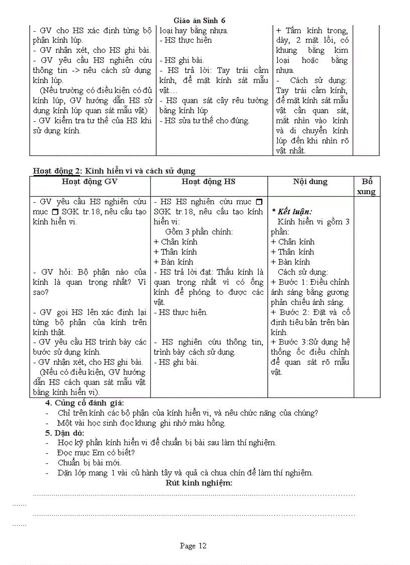image for page Giáo án Sinh 6 CN 3 cột