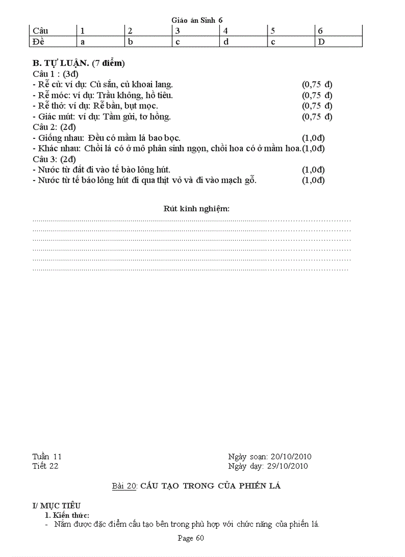 image for page Giáo án Sinh 6 CN 3 cột