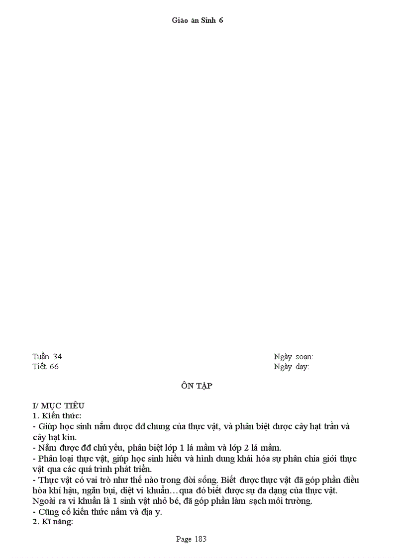 image for page Giáo án Sinh 6 CN 3 cột