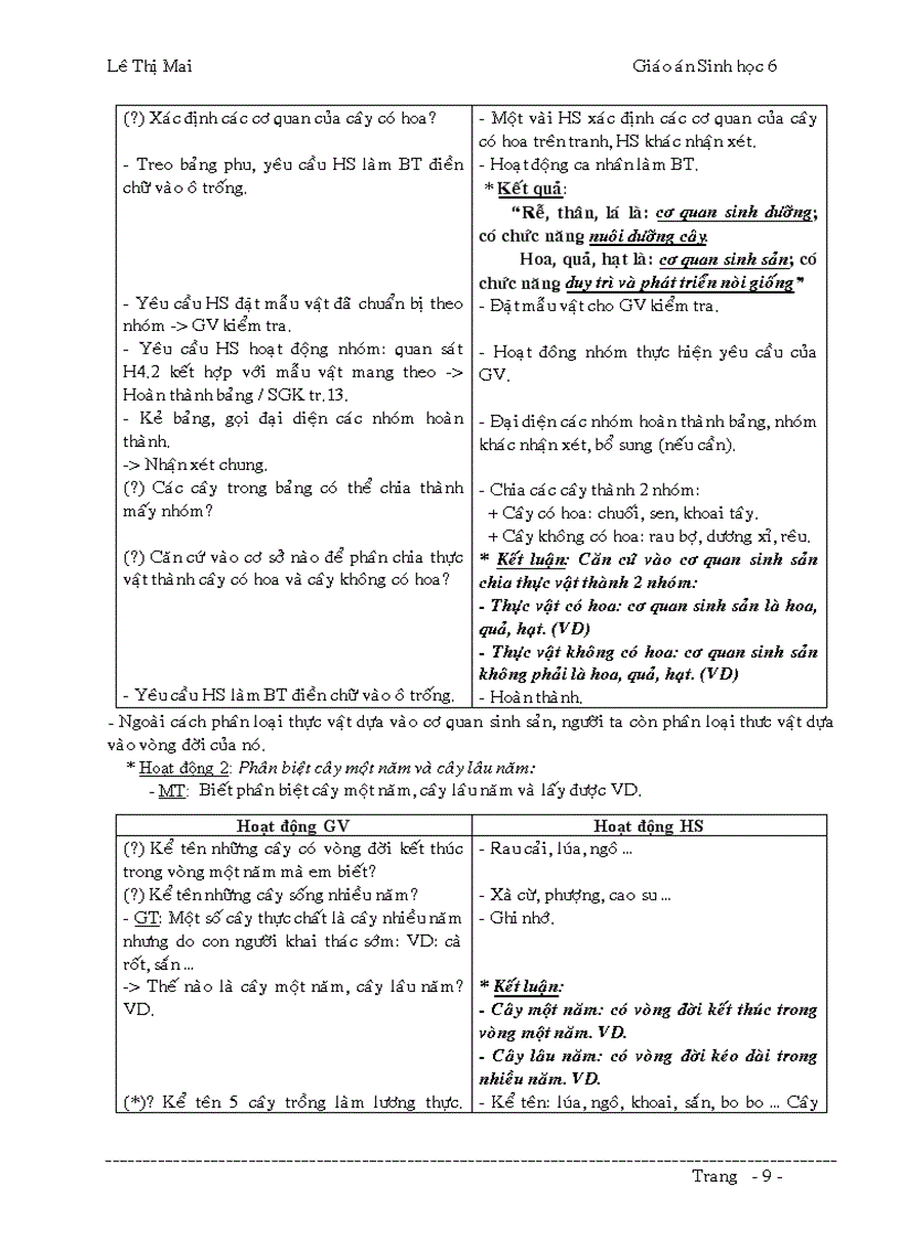 image for page Giáo án Sinh 6 đầy đủ k cần chỉnh sửa