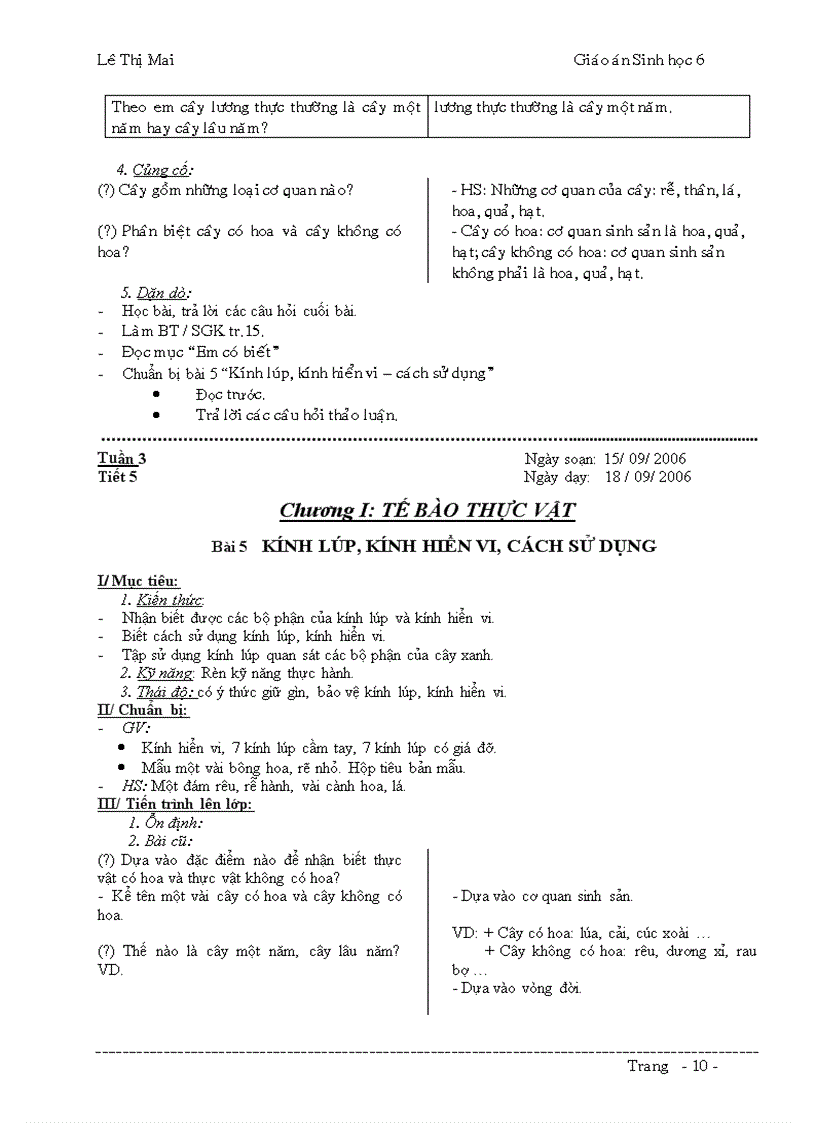 image for page Giáo án Sinh 6 đầy đủ k cần chỉnh sửa
