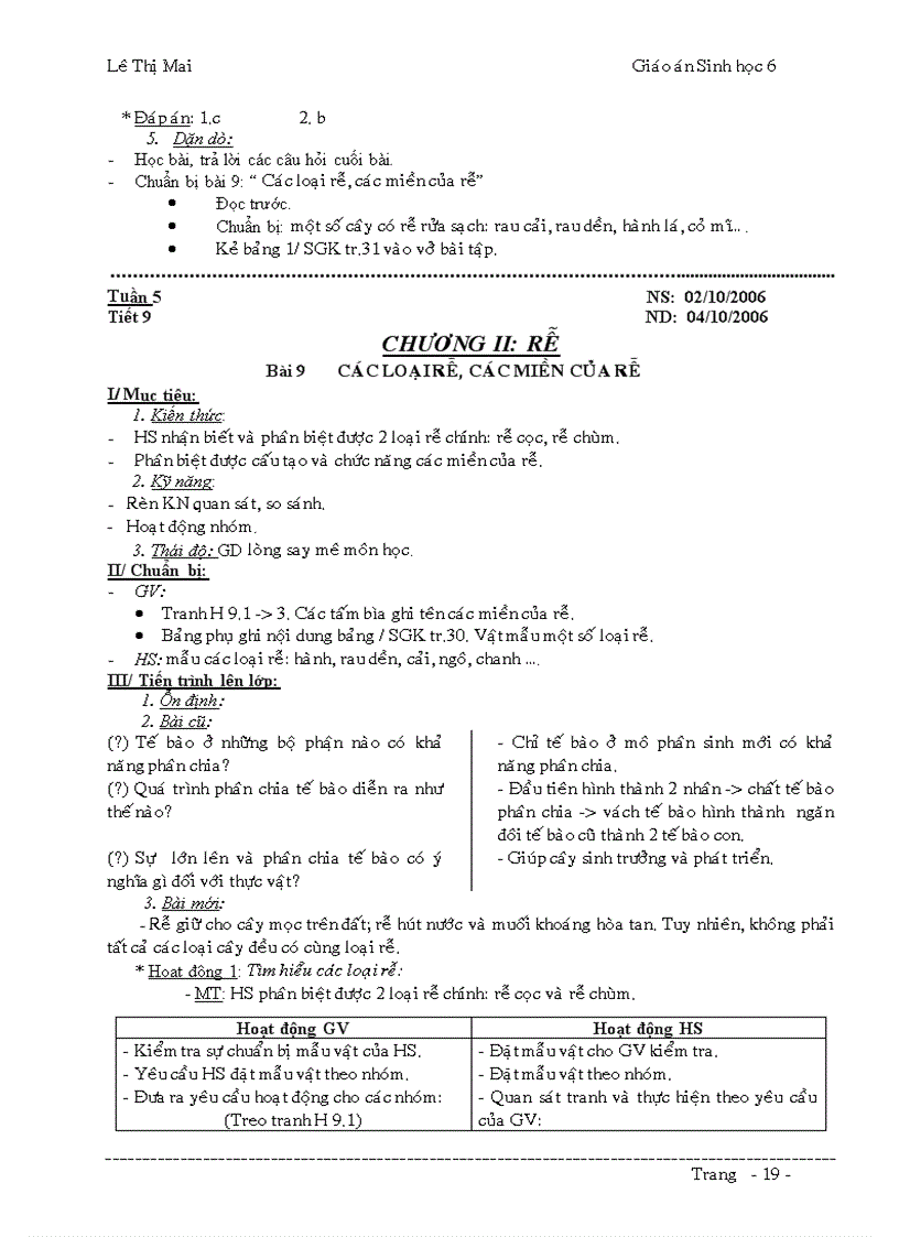 image for page Giáo án Sinh 6 đầy đủ k cần chỉnh sửa