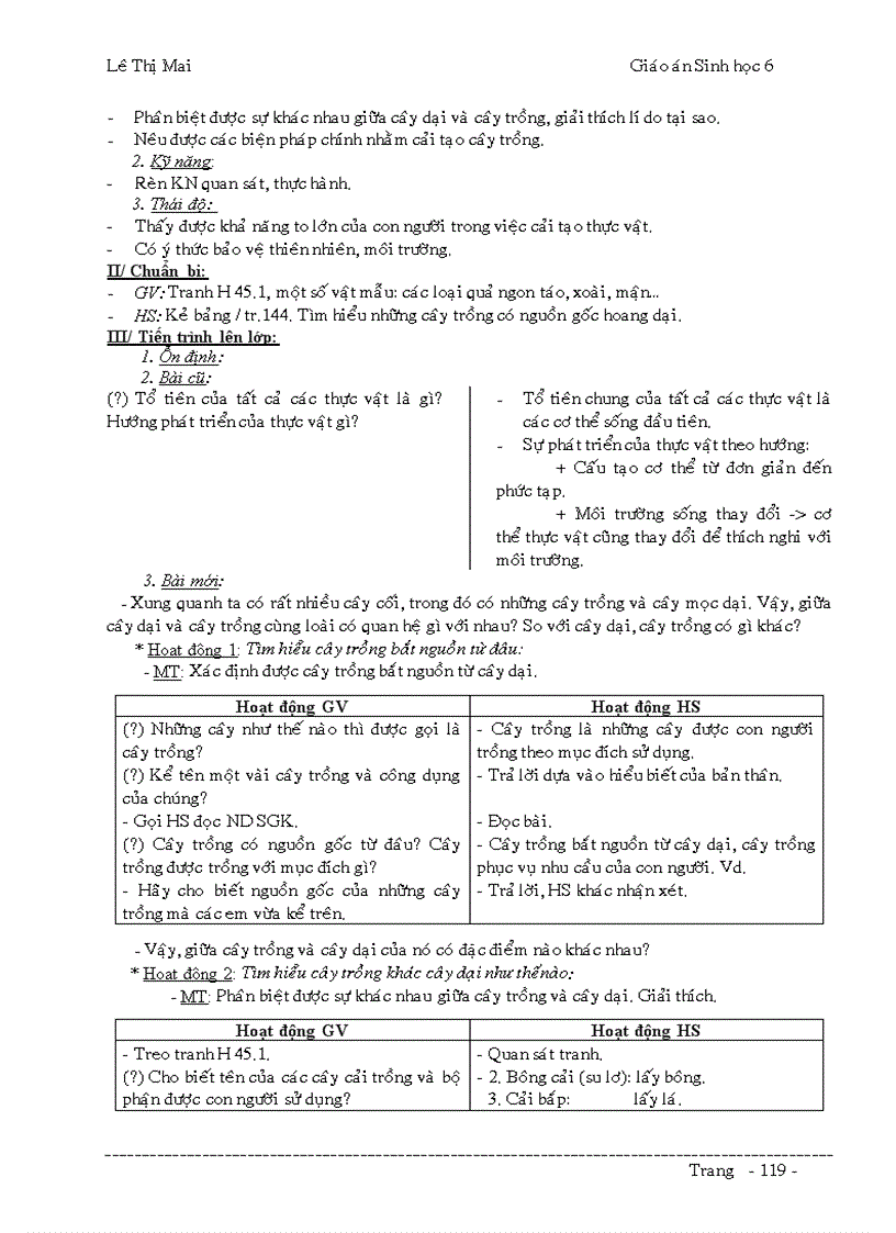 image for page Giáo án Sinh 6 đầy đủ k cần chỉnh sửa