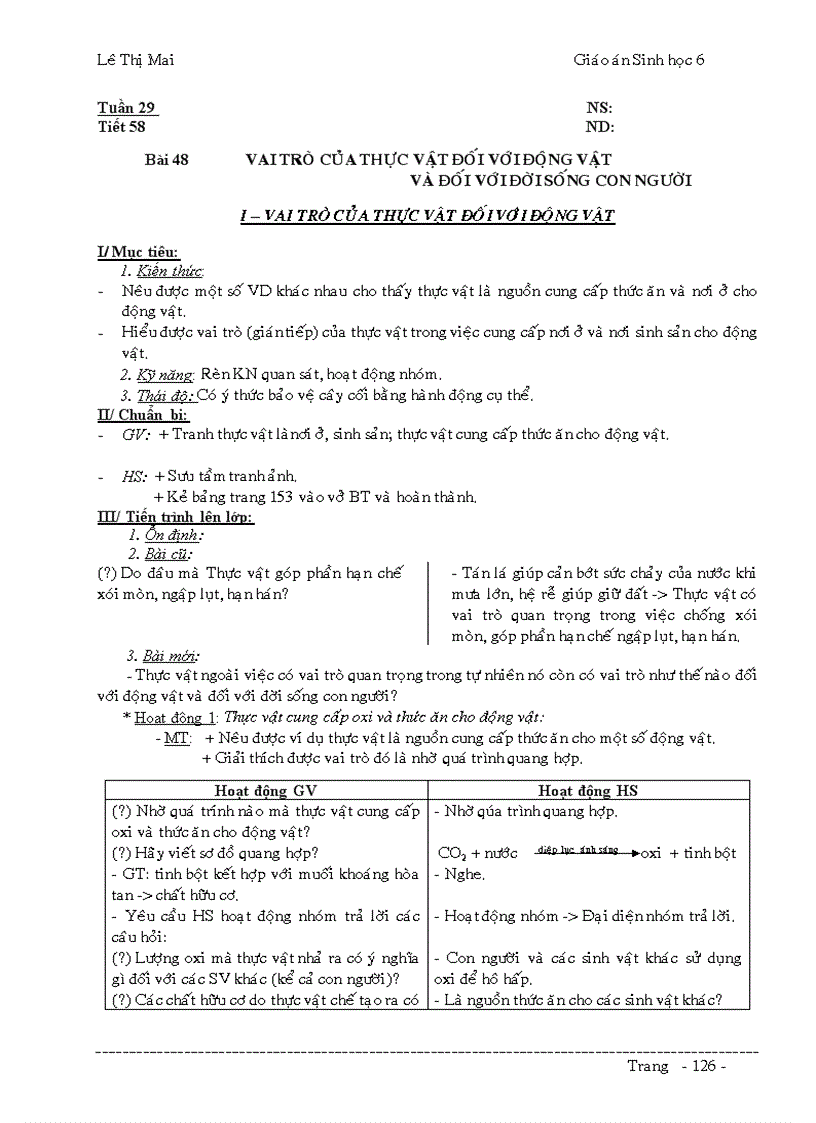 image for page Giáo án Sinh 6 đầy đủ k cần chỉnh sửa