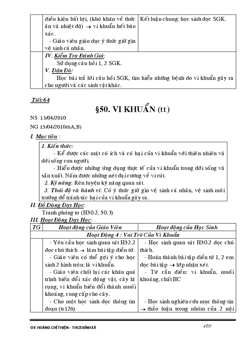 image for page Giao an sinh 6 hay tron bo