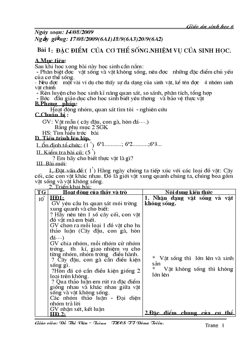 image for page Giáo án Sinh 6 học kỳ I