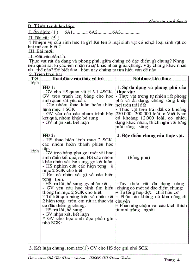 image for page Giáo án Sinh 6 học kỳ I