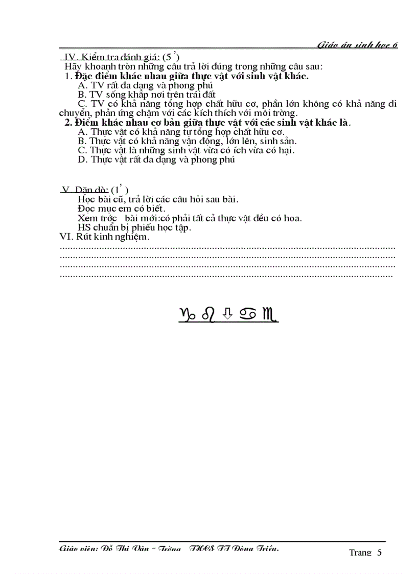 image for page Giáo án Sinh 6 học kỳ I