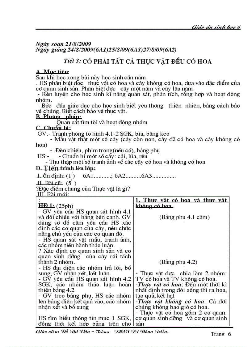 image for page Giáo án Sinh 6 học kỳ I