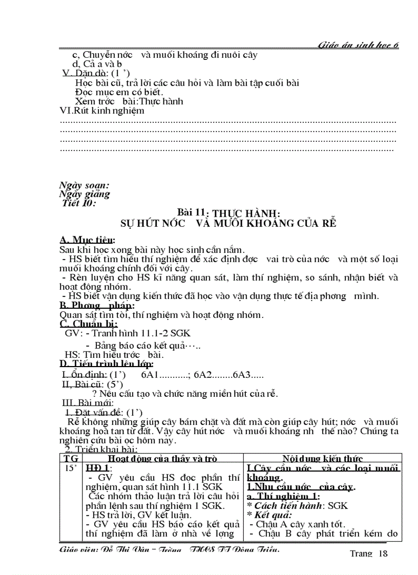 image for page Giáo án Sinh 6 học kỳ I