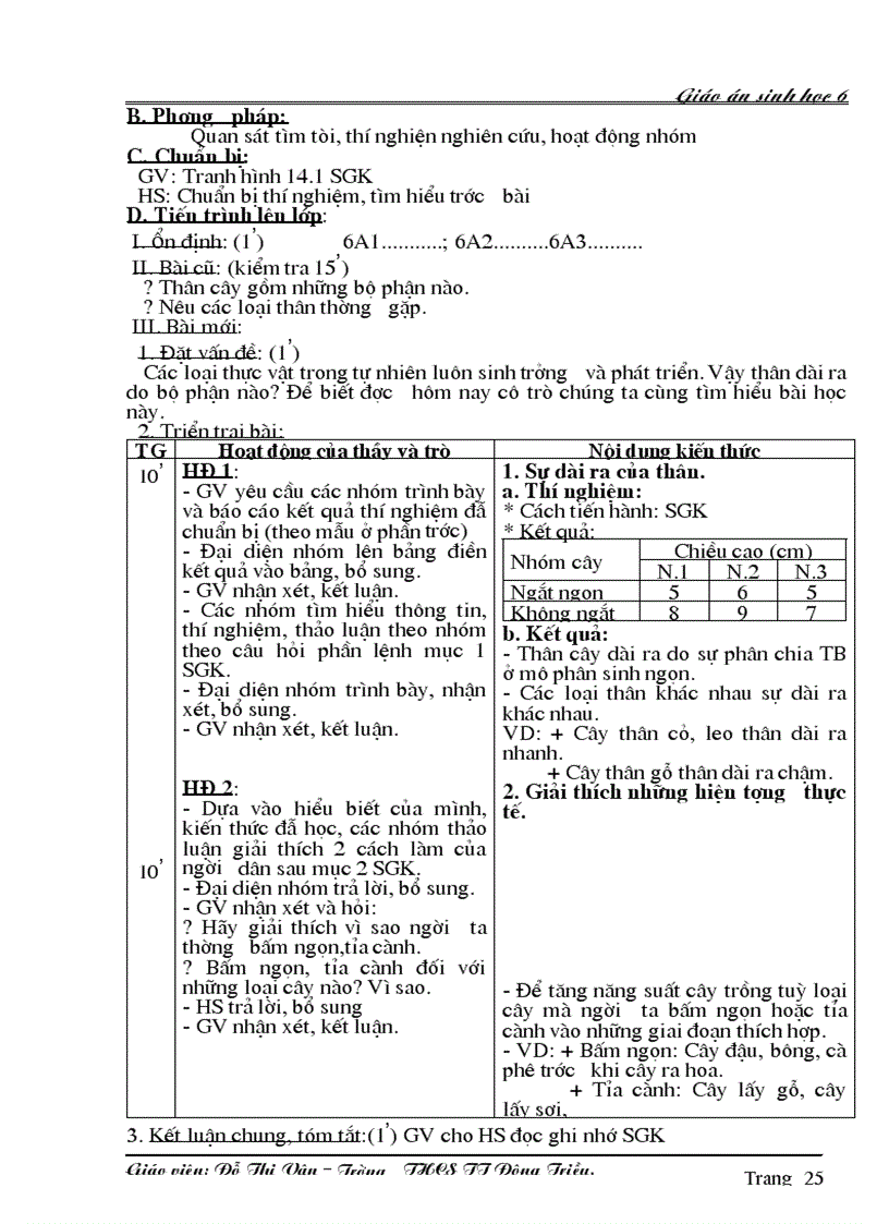 image for page Giáo án Sinh 6 học kỳ I