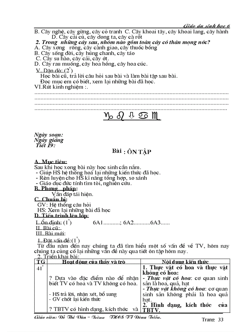 image for page Giáo án Sinh 6 học kỳ I