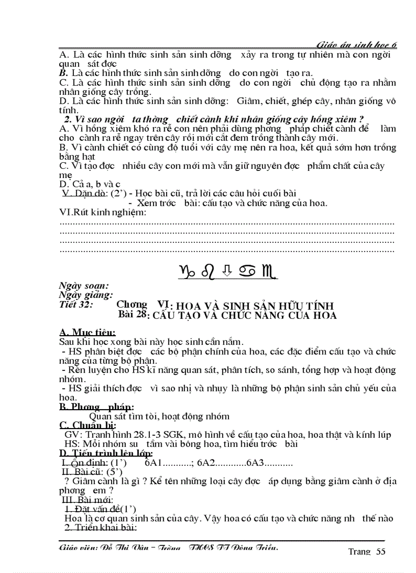 image for page Giáo án Sinh 6 học kỳ I