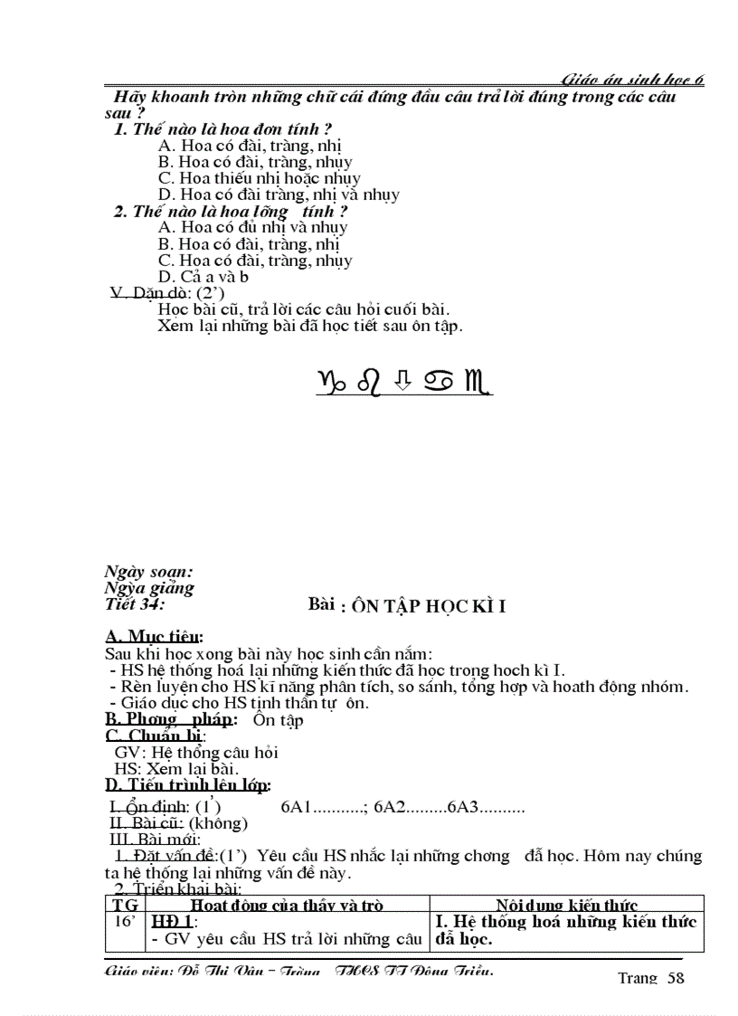 image for page Giáo án Sinh 6 học kỳ I