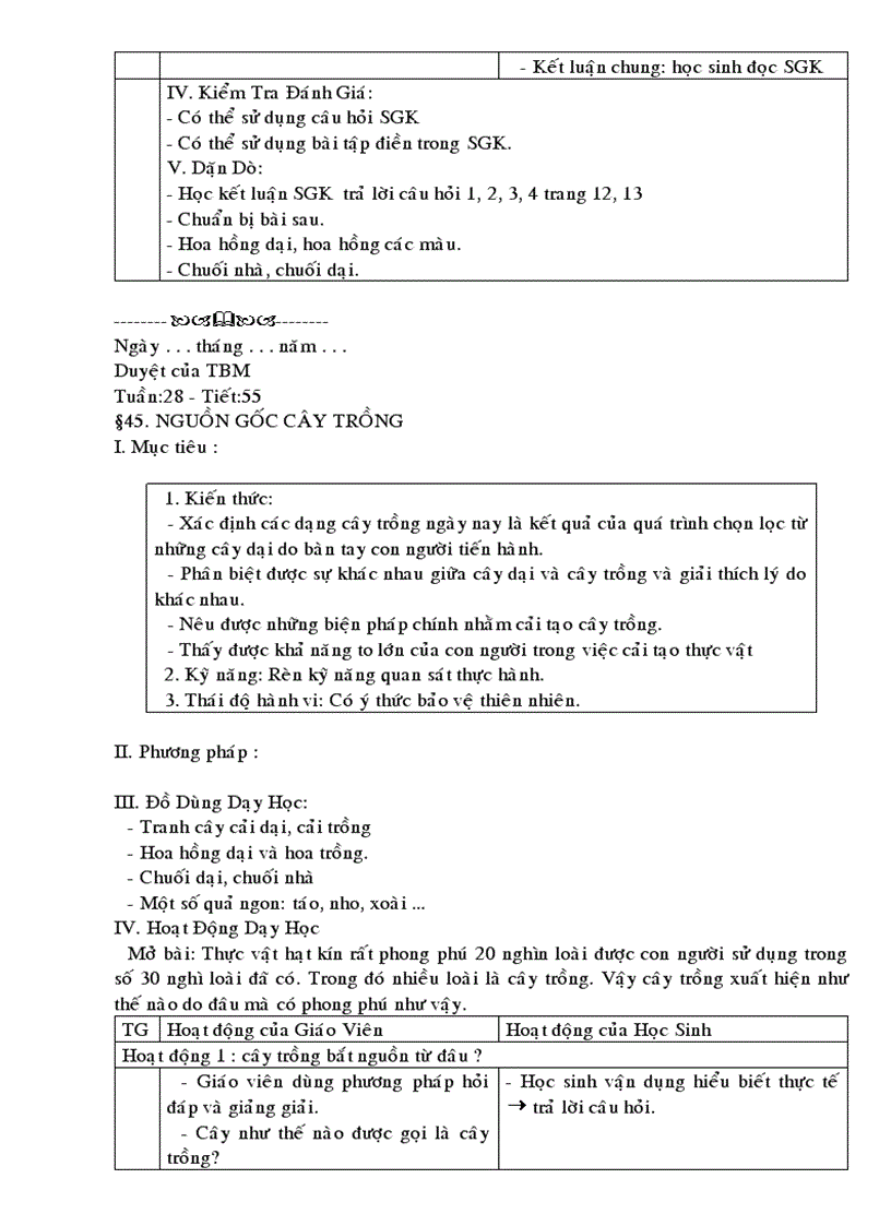 image for page Giáo án sinh 6 kỳ 2