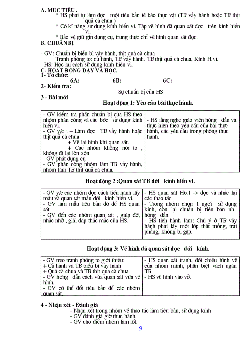image for page Giáo án sinh 6 theo chuẩn kt