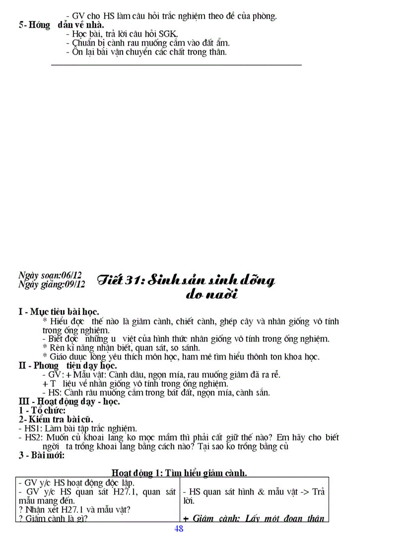 image for page Giáo án sinh 6 theo chuẩn kt